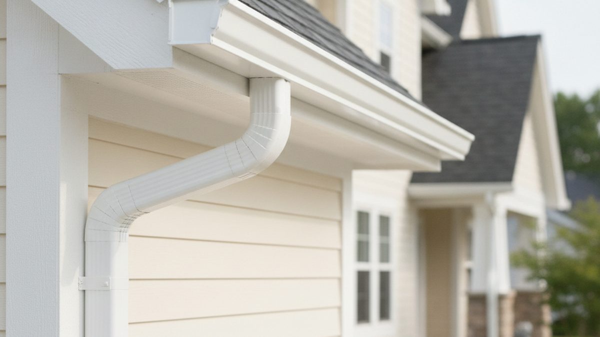 Seamless gutter system on a roofline